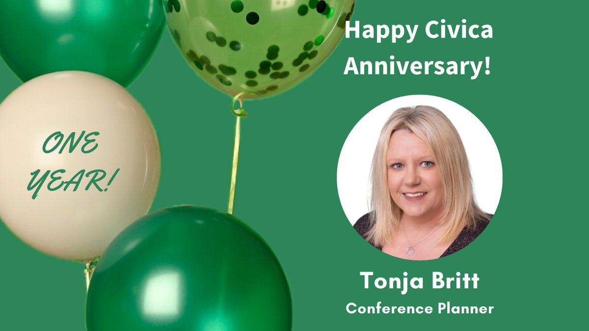🎉 Celebrating Tonja Britt’s 1-Year Work Anniversary! As a Conference Planner, her dedication ensures every event is a success. Thank you for all you do, Tonja!  

#WorkAnniversary #TeamCivica