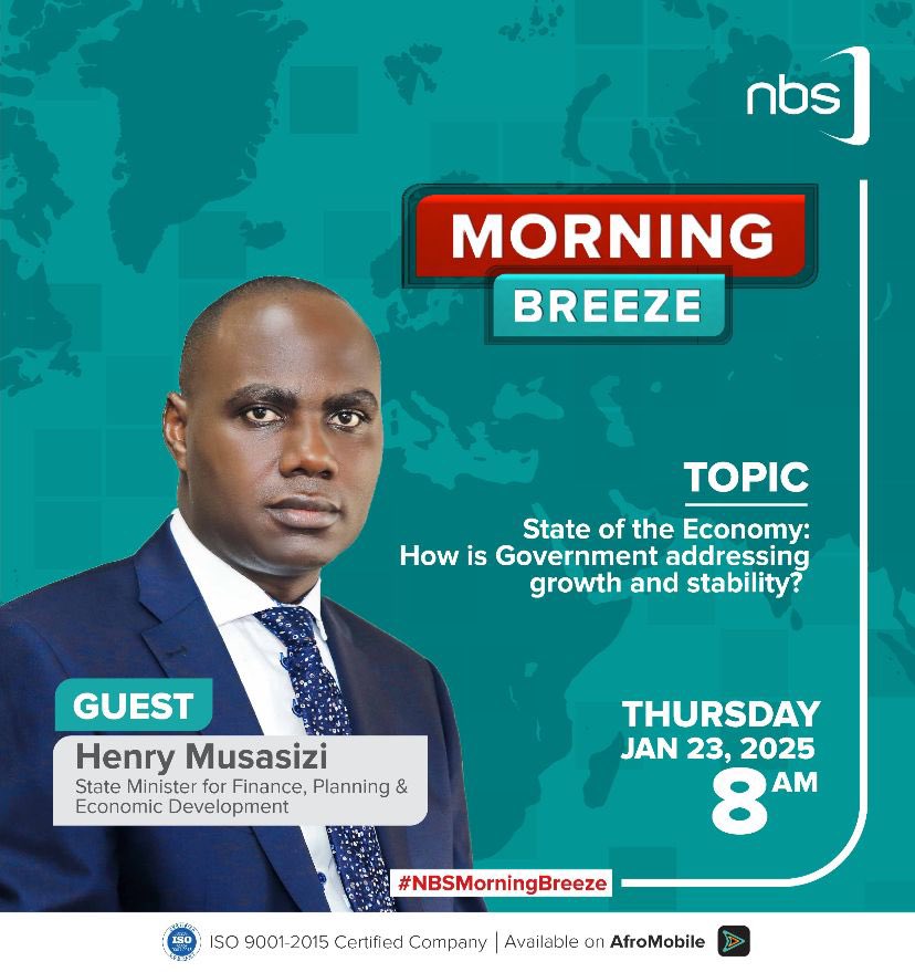 Tune in Tomorrow <a href="/nbstv/">NBS Television</a> at 8am as I share updates on the <a href="/mofpedU/">Ministry of Finance</a> efforts and how Government is addressing growth and stability. 

Don’t miss.
 #NBSUpdates
#nbsmorningbreeze #nbs