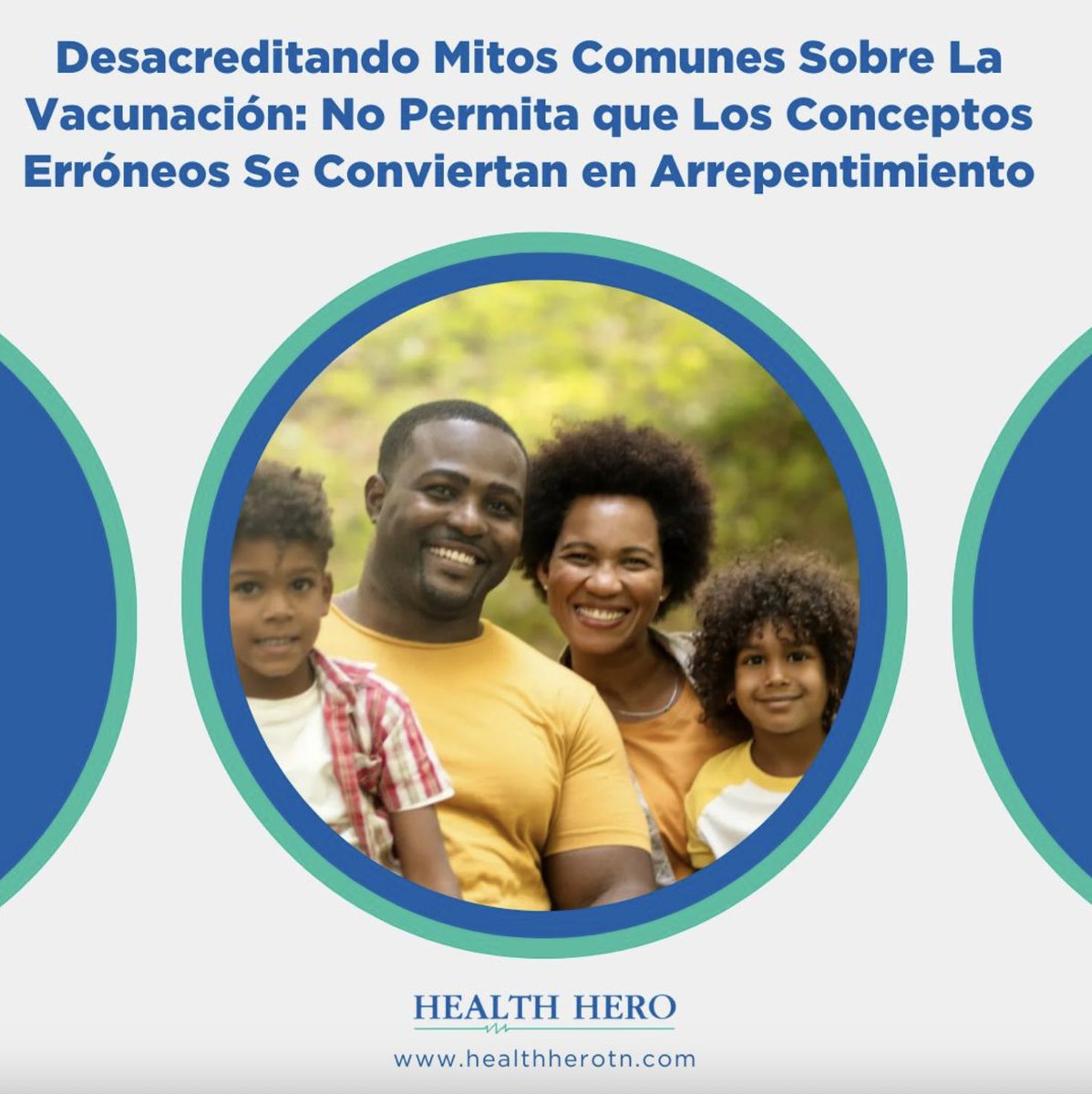healthherotn's tweet photo. Desmintiendo mitos sobre las vacunas No permitas que los malentendidos se conviertan en arrepentimientos. Infórmate y cuida tu salud. Lee más en nuestro último blog: https://t.co/d46mmNySAU

#HealthHero #BeAHealthHero #HealthHeroTN https://t.co/ZjrespFoWA