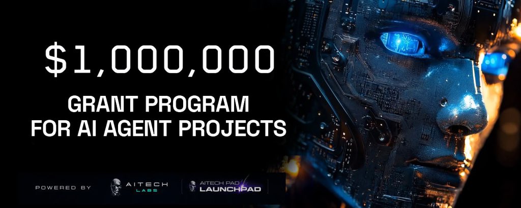 AITECHio's tweet photo. ✨ $1M Grant for AI Agent Projects! 

AITECH Labs is offering a $1M Grant for AI Agent projects preparing for their Token Generation Event (TGE), in partnership with AITECH Pad!

What’s included?
- Investment from AITECH Labs
- Public sale on AITECH Pad

Ready to scale your AI agent project?

👉 Apply now: https://t.co/S5KBMS0okj