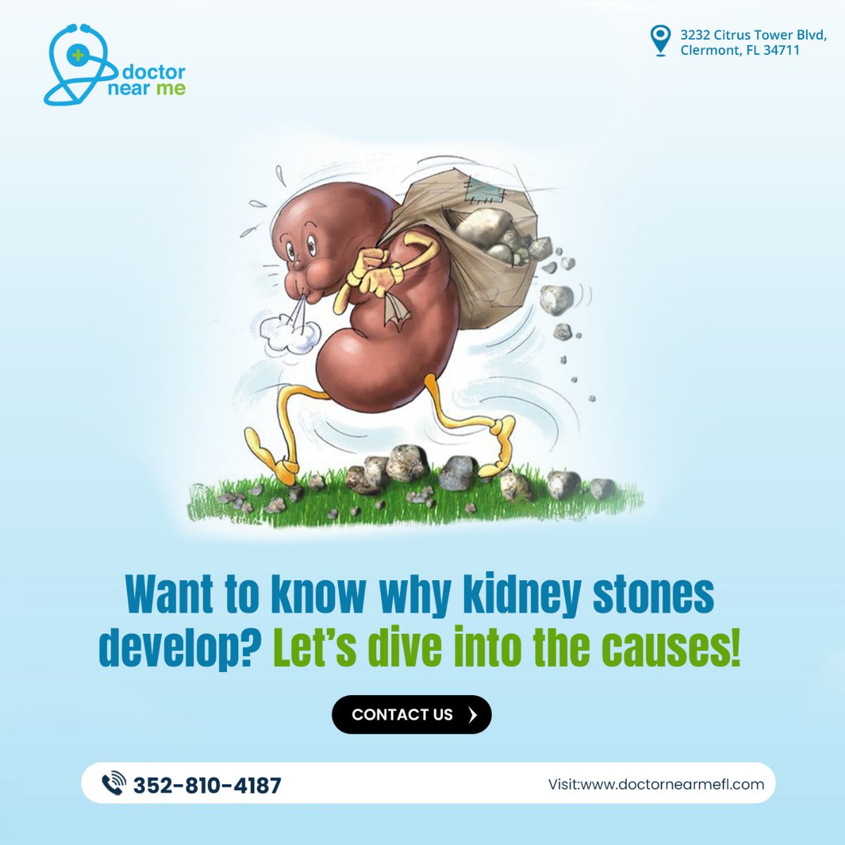 dnearmefl's tweet image. Curious about kidney stones? Find answers and expert care nearby. Take control of your health today!
Call us: 352-810-4187 or make an appointment online at doctornearmefl.com
#KidneyHealth #DoctorNearMe #StayHealthy #PreventiveCare