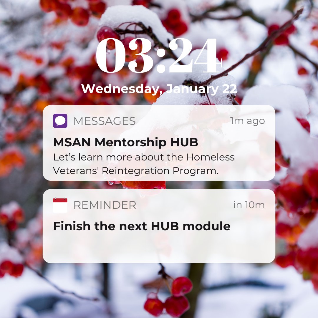 Learn more about the Homeless Veterans' Reintegration Program in our Mentorship HUB—and while you're there, you can finish the next HUB module!
🔗 ow.ly/hFiR50UAaJ1

#MSANMentorship #MilitarySpouseSupport