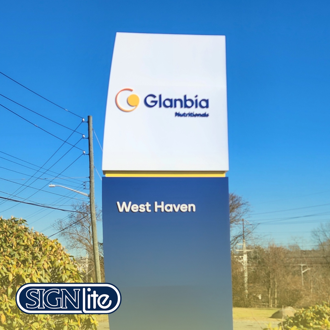 SIGNLiteCT's tweet photo. Standing tall and making a bold statement 🌟 

This new 16.5' pylon sign for Glanbia Nutritionals in West Haven showcases our expert craftsmanship and design innovation. 

Contact us today! 📞 (203) 239-6799 🔗 https://t.co/Rdou1f9EtK https://t.co/ejLBQzcGm8