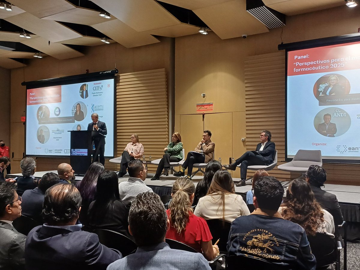 Comienza el Panel: Perspectivas para el mercado farmacéutico 2025 con la participación  de Ignacio Gaitán (<a href="/GaitanVillegas/">Ignacio Gaitán Villegas</a>), Presidente Ejecutivo de <a href="/afidro_colombia/">AFIDRO</a>, Ana María Vesga (<a href="/AnaVesga_G/">Ana Maria Vesga</a>) Presidenta Ejecutiva de <a href="/acemi_gremio/">ACEMI</a>, Alejandro Botero, Director Ejecutivo de