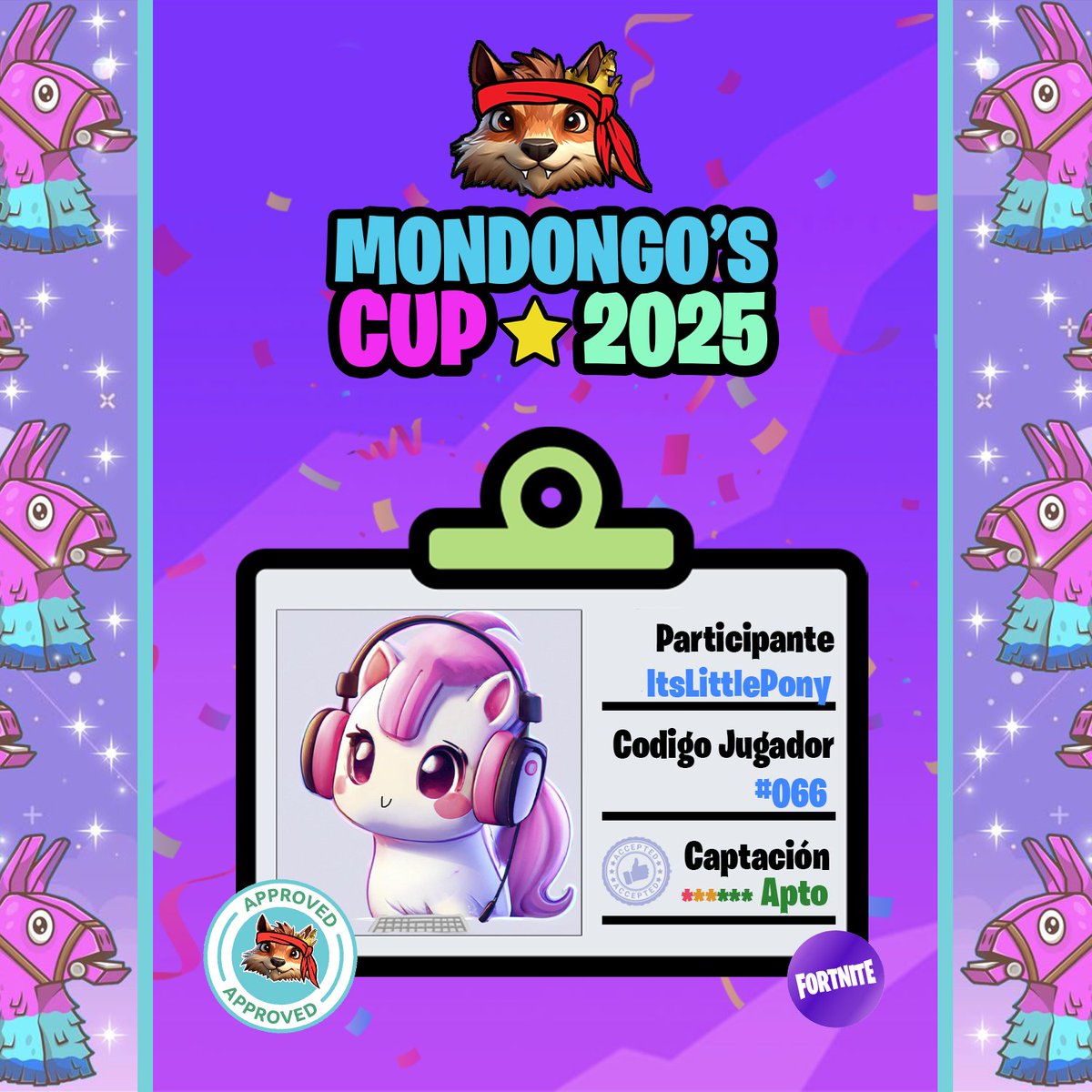 Nuestro pequeño pony esta aquí! Si te la encuentras ella querrá que le hables de tu gato, ama los gatos, pero cuidado, podría ser una trampa! Lo que sabemos seguro es que la #066 es maravillosa #ItsLittlePony Bienvenida!
#mondongoscup #fortnite #torneofortnite #fortnitecup
