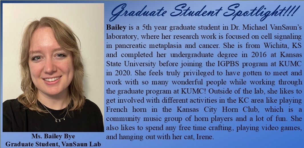 Meet our January student Spotlight Bailey!  <a href="/Bailey__Bye/">Bailey Bye</a> <a href="/VanSaunLab/">VanSaun Lab</a>