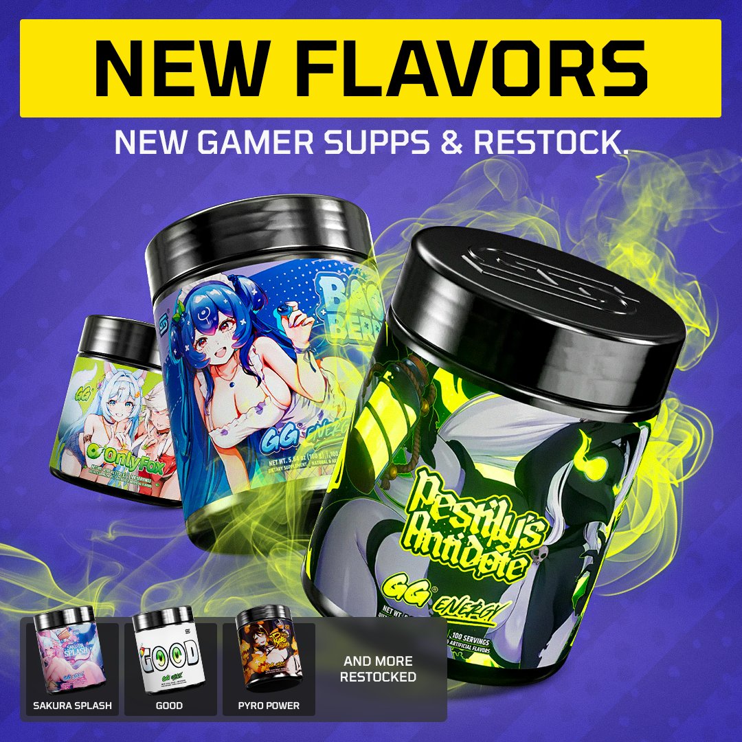🚨🚨🚨🚨NEW SHIT🚨🚨🚨🚨

4 new Gamer Supps flavors incl:
AFK Lemon Cake &amp; OnlyFox (only Caffeine Free sadly)!!

+ Restock of older flavors like Sakura Splash, Good and more.
⬇️🚨ALSO 🚨⬇️

FREE GAMER SUPPS TUB(CODE FreeGrapefruit) ON ORDERS OVER €100 OR FREE GG SAMPLES (CODE