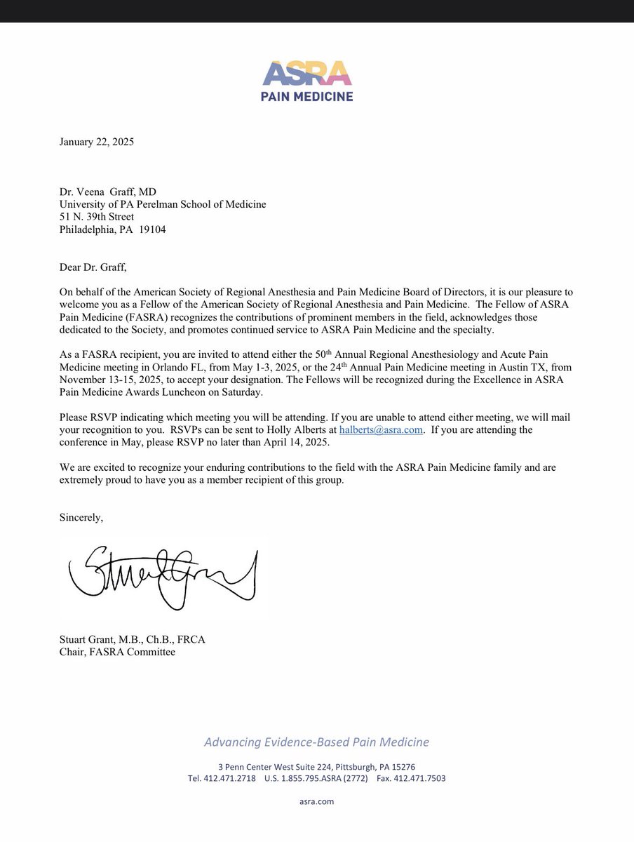 Veena Graff MD, FASRA (@veenagraffmd) on Twitter photo Honored to be a Fellow of <a href="/ASRA_Society/">ASRA Pain Medicine</a> ๐๐ฅ๐ฅณ special thanks to the many mentors throughout my career. Looking forward to what the future brings!
<a href="/nelkassabany/">Nabil Elkassabany MD MBA MSCE</a> <a href="/StephChengMD/">Stephanie Cheng, MD, DABMA, FAAMA</a> <a href="/CARLOSPINOMD/">Carlos Pino, M.D., FASA</a> <a href="/EugeneViscusiMD/">Eugene Viscusi, MD</a> <a href="/Ropivacaine/">Dr. Vishal Uppal MBBS, FRCA ๐จ๐ฆ๐ฎ๐ณ๐ด๓ ง๓ ข๓ ณ๓ ฃ๓ ด๓ ฟ</a> <a href="/NarouzeMD/">Samer Narouze,MD,PhD,MMM</a> <a href="/EngySaid_MD/">Engy Tadros Said</a> <a href="/Nadia_Hdz_MD/">Nadia Hernandez, MD, FASA</a> <a href="/anesthesiadocmd/">Melody Anderson (Herman), MD</a> Honored to be a Fellow of <a href="/ASRA_Society/">ASRA Pain Medicine</a> ๐๐ฅ๐ฅณ special thanks to the many mentors throughout my career. Looking forward to what the future brings!
<a href="/nelkassabany/">Nabil Elkassabany MD MBA MSCE</a> <a href="/StephChengMD/">Stephanie Cheng, MD, DABMA, FAAMA</a> <a href="/CARLOSPINOMD/">Carlos Pino, M.D., FASA</a> <a href="/EugeneViscusiMD/">Eugene Viscusi, MD</a> <a href="/Ropivacaine/">Dr. Vishal Uppal MBBS, FRCA ๐จ๐ฆ๐ฎ๐ณ๐ด๓ ง๓ ข๓ ณ๓ ฃ๓ ด๓ ฟ</a> <a href="/NarouzeMD/">Samer Narouze,MD,PhD,MMM</a> <a href="/EngySaid_MD/">Engy Tadros Said</a> <a href="/Nadia_Hdz_MD/">Nadia Hernandez, MD, FASA</a> <a href="/anesthesiadocmd/">Melody Anderson (Herman), MD</a>