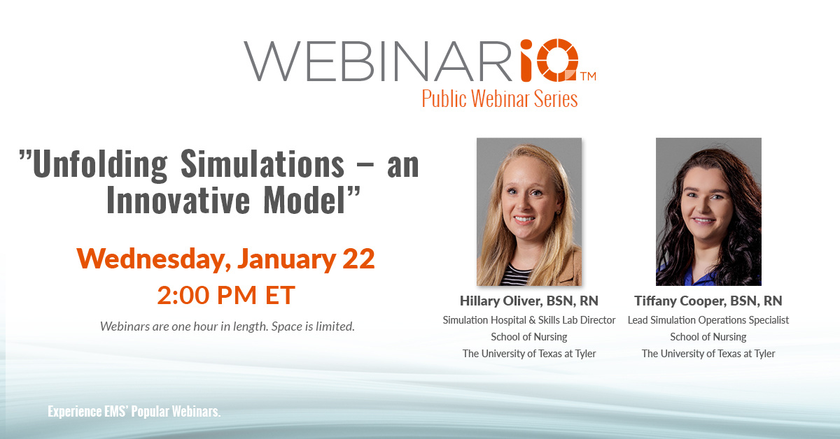 EMS_Works's tweet image. 🎉 Don&apos;t miss EMS&apos; next WEBINARiQ event! Click here to join us TODAY @ 2 PM ET for “Unfolding Simulations – an Innovative Model&quot;

👉 Register now: hubs.ly/Q032_vBt0

#WEBINARiQ #CompetencyAndBeyond #Simulation #HealthcareSimulation #SimulationTraining