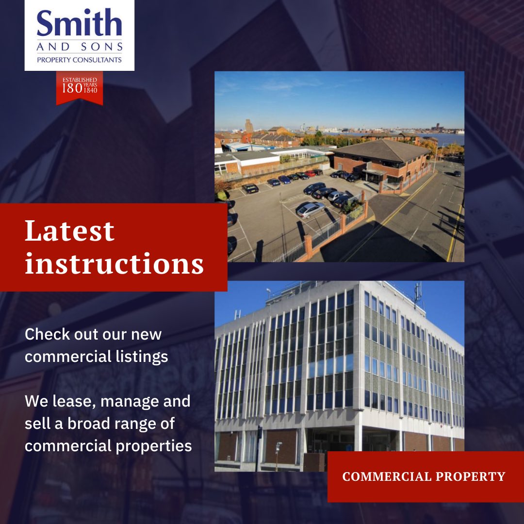To make you next hashtag#CommercialPropertymove get in touch....
☎️ 0151 647 9272
📩 enquiries@smithandsons.net

Check out our latest listings here.... lnkd.in/e7_a5wVX

#CommercialPropertyWirral#WirralCommercialProperty #WirralProperty #Wirral#WirralBusiness