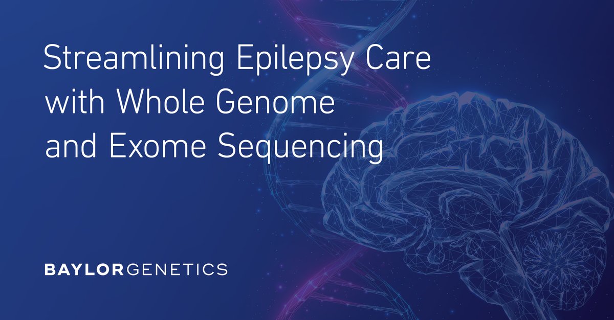 BaylorGenetics's tweet image. Our Whole Exome (WES) &amp;amp; Whole Genome Sequencing (WGS) include RNAseq to help classify variants linked to epilepsy. This powerful combination streamlines medical management and helps optimize seizure treatment for your patients. ​

Learn more: bit.ly/4fybB4l ​

#ThinkBG