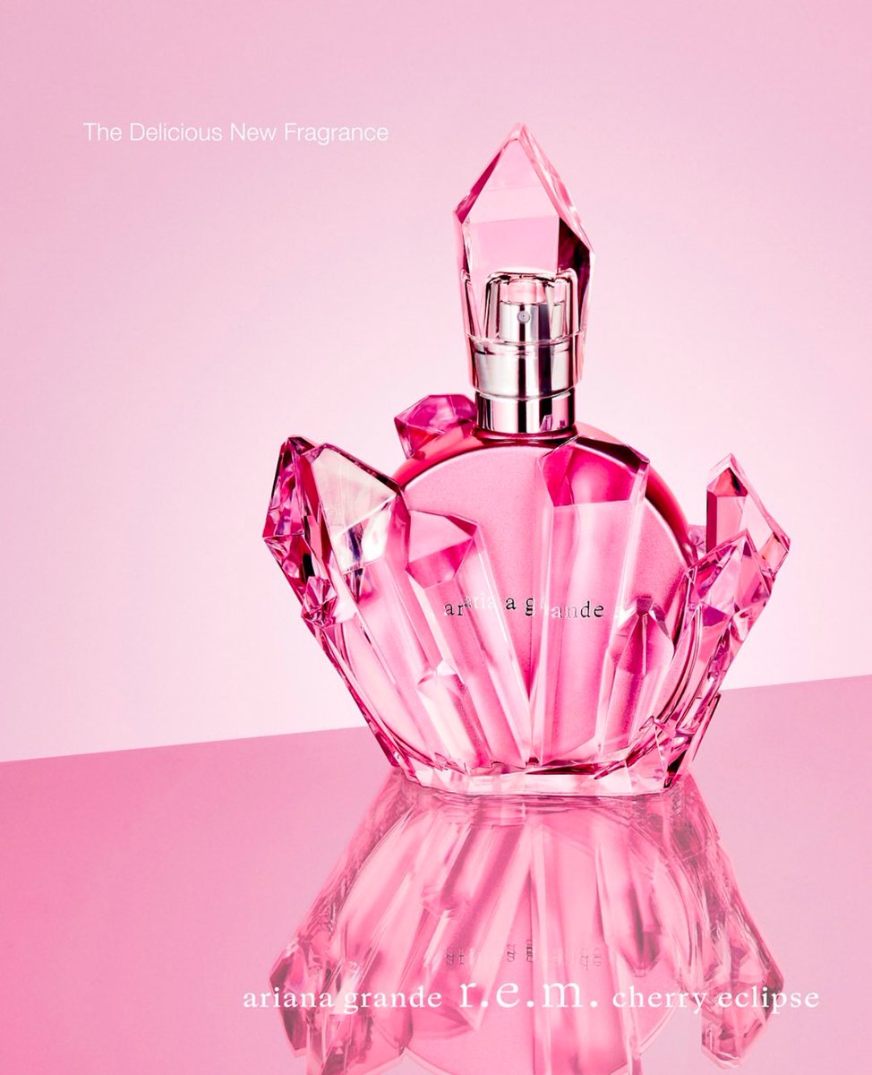 PopCrave's tweet photo. Ariana Grande announces new fragrance, R.E.M. Cherry Eclipse. https://t.co/zb07CVieSD