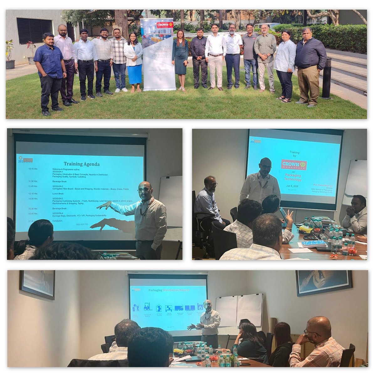siessop's tweet photo. SIES School of Packaging - Packaging Technology Centre was privileged to be chosen as the training partner for Crown Workspace India to conduct training for their team at Bengaluru on Packaging Technology. 
#sies #siessop #packagingdesign #training #warehousing #logistics https://t.co/IcwTSW1037