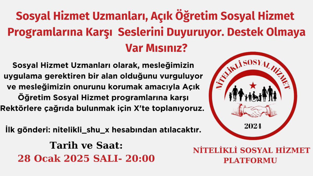 Hazır herkes buradayken birde etkinliğimizi duyuralım. Açık öğretimin kapatılması için desteklerinizi bekleriz.
#Tekte50binSağlıkçı