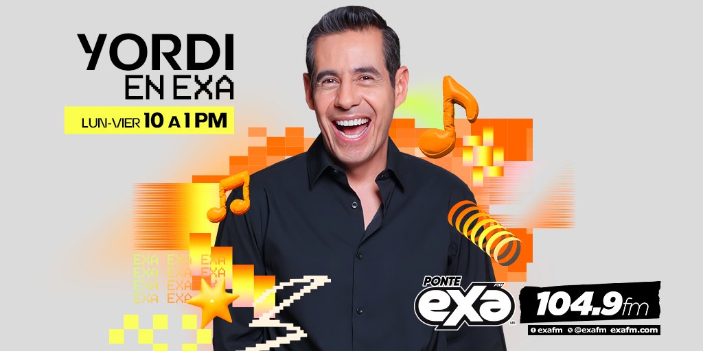 Exa FM (@exafm) on Twitter photo ¡Ya estamos en #YordiEnExa con <a href="/YordiRosado/">Yordi Rosado</a> y <a href="/soymanolofer/">Manolo Fernandez</a> 🥳! No te pierdas el programa de este miércoles en el 104.9 FM 📻 ¡Ya estamos en #YordiEnExa con <a href="/YordiRosado/">Yordi Rosado</a> y <a href="/soymanolofer/">Manolo Fernandez</a> 🥳! No te pierdas el programa de este miércoles en el 104.9 FM 📻