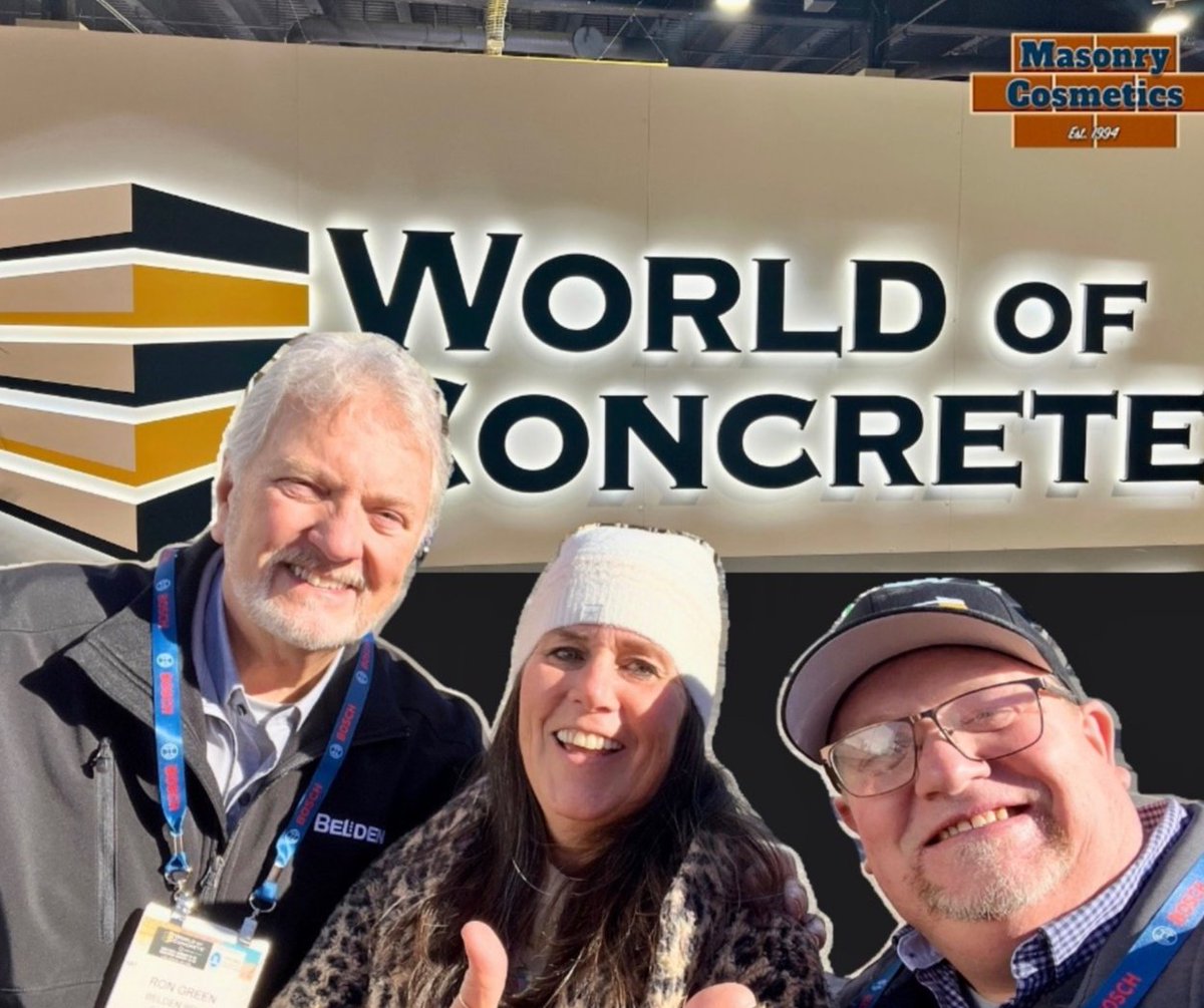 BrickCosmetics's tweet photo. Peggy Foster &amp; Shawn Hoffman pictured with Ron Green - Belden Brick Regional Sales Manager and 2018 Brickman’s Hall of Fame Inductee. Check out our Brickman’s Hall of Fame Here: https://t.co/9KtbbyR6HE https://t.co/qUI3JjkWtB