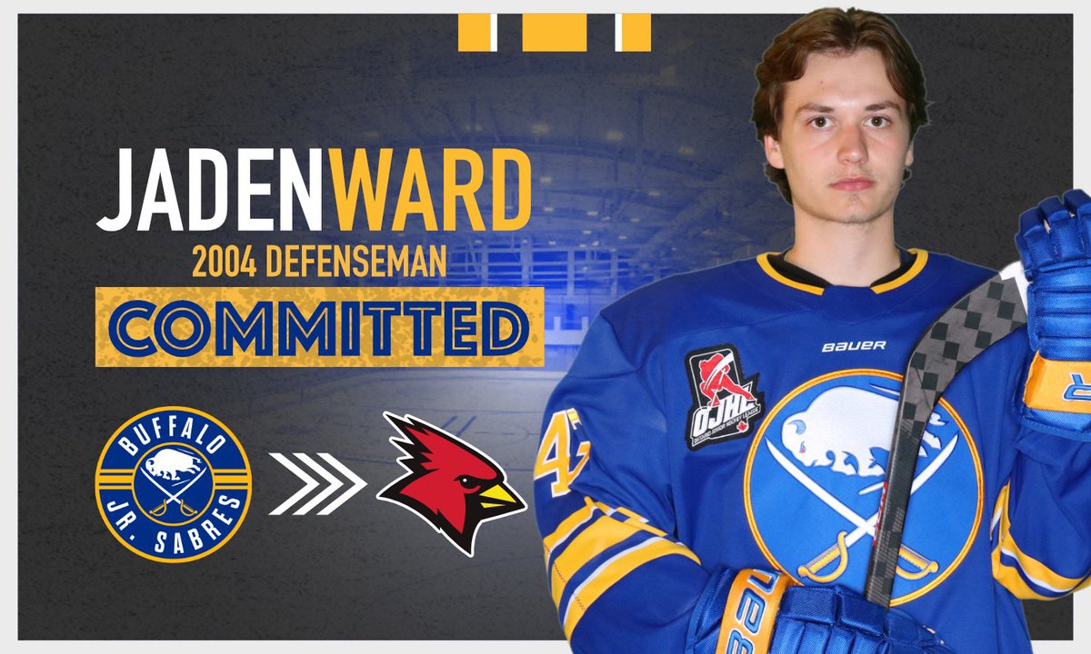 JrSabresOJHL's tweet photo. COMMITMENT ALERT! Congratulations to 04 Defenseman, Jaden Ward on his commitment to @PlattsAthletics! 

#SwordsUp #LevelUp https://t.co/REtxLr9Qfg