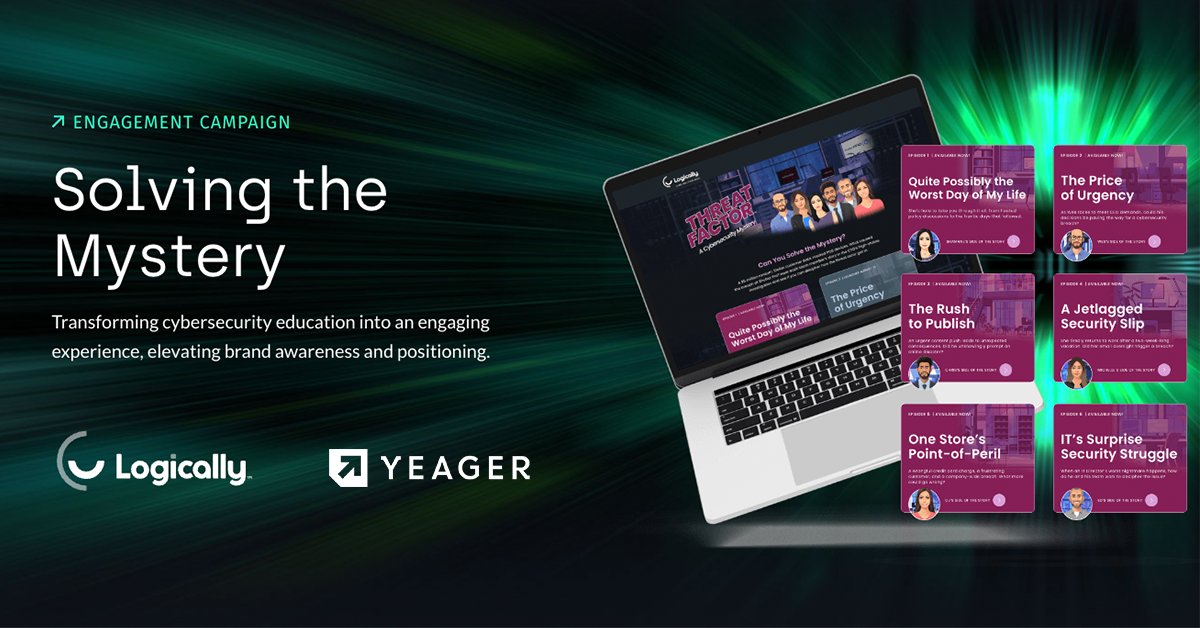 YeagerMarketing's tweet photo. How do you turn cybersecurity education into an unforgettable experience? 💡

We helped @Logically launch 'Threat Factor,' a six-episode cybersecurity mystery that captivated audiences and drove engagement.

Check out the case study:
https://t.co/gnKivFlPWK https://t.co/drfL0EYN6E