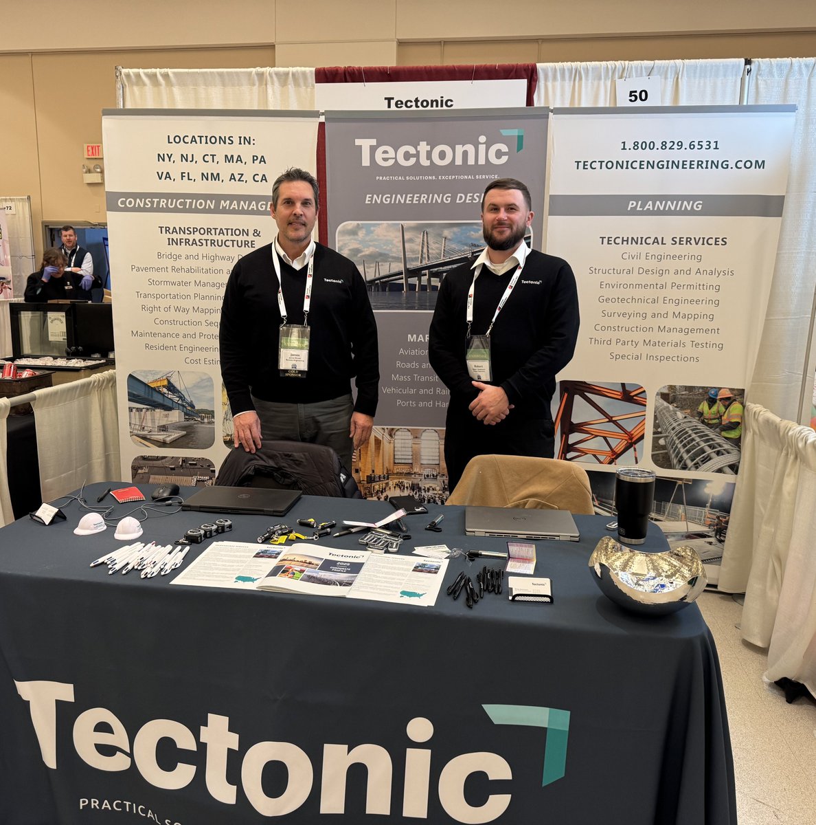TectonicEng's tweet photo. Our team had a great day exhibiting at the @CountyHighways's Winter Conference yesterday! Join Rob &amp; Jim for Round Two today at the Saratoga Hilton at Booth #50. We hope to see you there!

#nyschsa #countyhighways #engineering https://t.co/sTXX8O1Szu