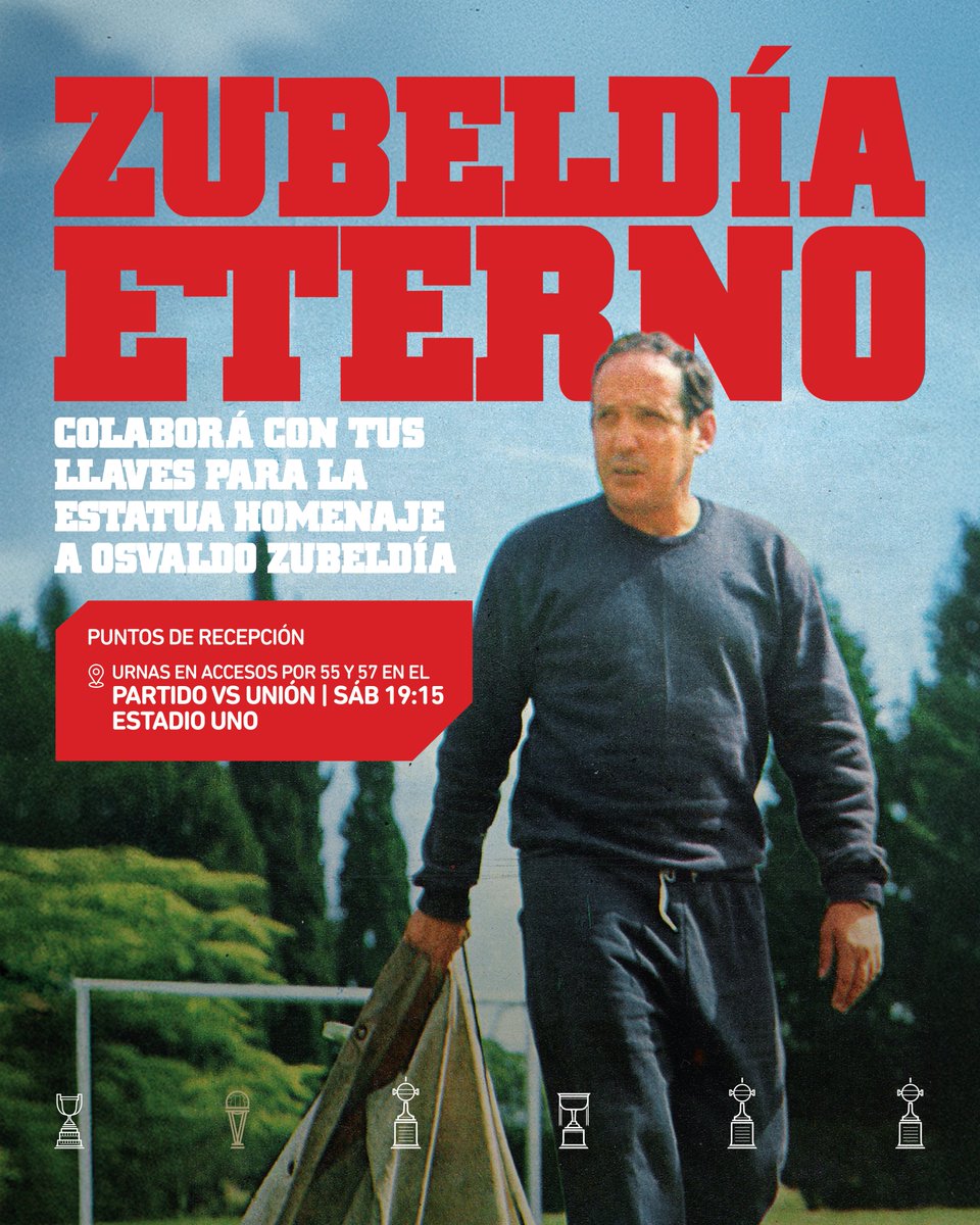 edelpclub's tweet photo. 🔑 Este sábado, te invitamos a donar llaves y otros objetos de bronce que se reciclarán para confeccionar la estatua homenaje a Osvaldo Zubeldía. 

📍 Las urnas de acrílico para la recepción estarán ubicadas en los accesos de las calles 57 y 55, durante la previa del encuentro ante Unión.

▶ https://t.co/pwDQ2bgggp