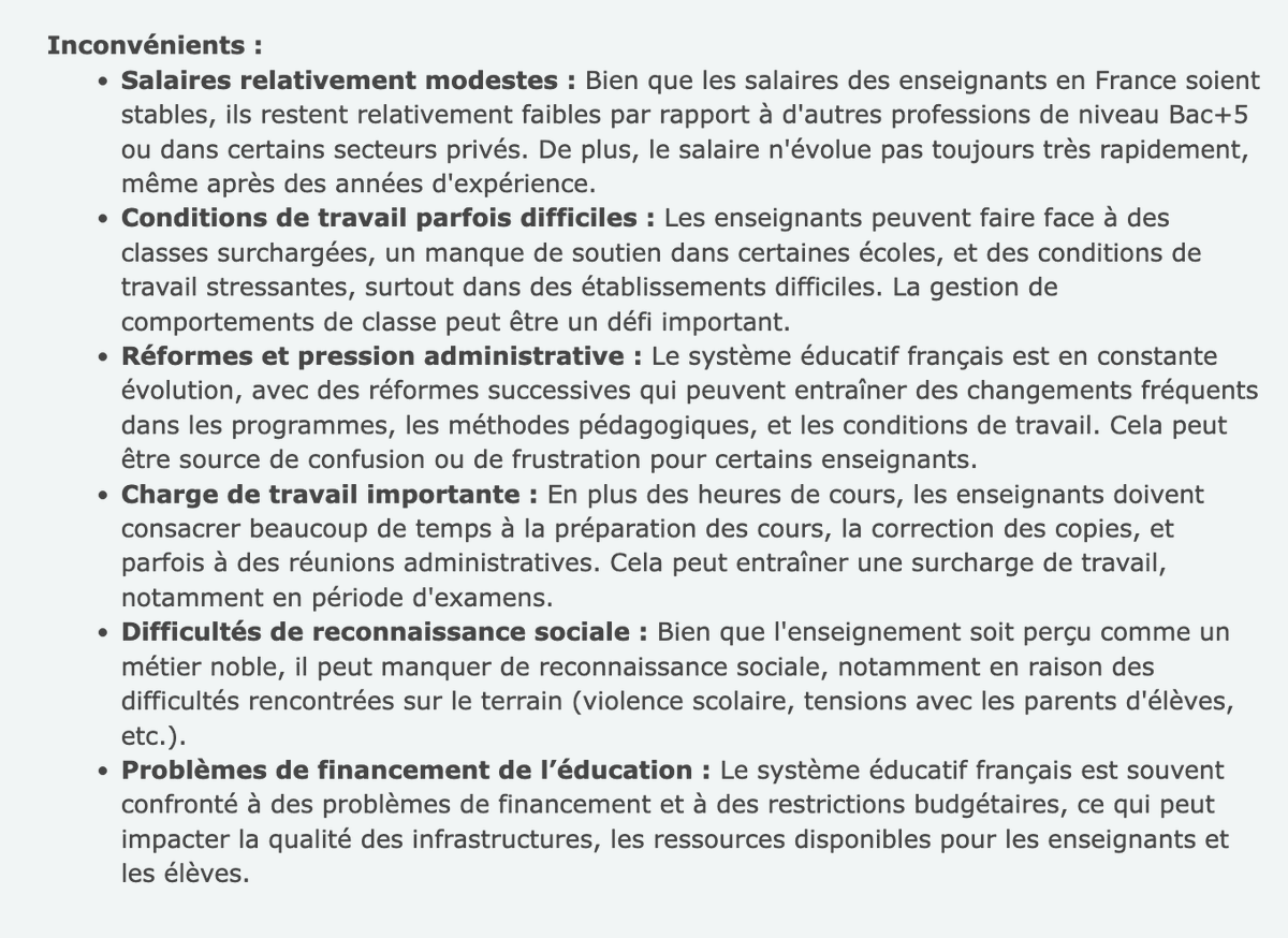Ithyphallique's tweet photo. 🤖❓
Quels sont les inconvénients à devenir enseignant en France d'après ChatGPT ?
Que pensez-vous de sa réponse ? https://t.co/BGHDng45BI