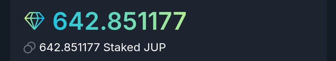 Thanks <a href="/JupiterExchange/">Jupiter</a> for the 250 $JUP. Claimed and staked 🤌