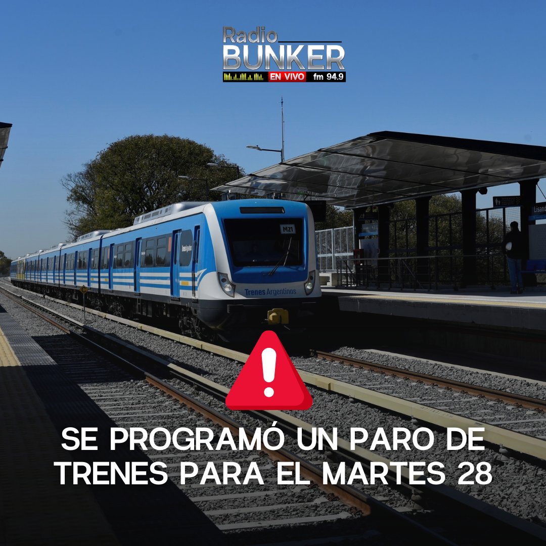 #Noticias #Transporte 
🚅➡️Se anunció que tras la falta de respuestas en las paritarias se ha convocado un #ParoDeTrenes desde 9 a 17hs el próximo 28 de enero del 2025.
.
.