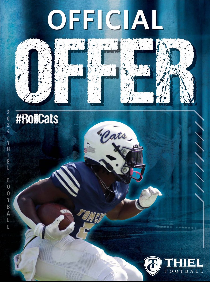 I want thank <a href="/Coachsbauman/">Sam Bauman</a> for the offer to continue my education and to play football <a href="/thielcollege/">Thiel College</a> @Thiel_Football !!! I’m very excited for the opportunity!!! <a href="/CoachCregger/">Ben Cregger</a> <a href="/bmorrison32/">Bill Morrison</a> <a href="/BrookvilleRaid2/">Brookville Raider Football</a>