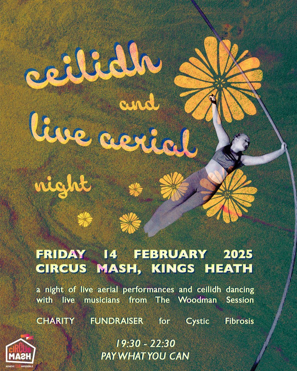 CircusMASH's tweet image. 💃✨ Aerial acts &amp;amp; ceilidh dancing for a cause!

Celebrate Valentine’s with a fun-filled community fundraiser on 14th Feb.

📅 7:30PM
💸 Pay as you can: £5/£10/£15

🔗 wegottickets.com/event/643870/

#ValentinesFun #CeilidhAndAerial #SupportACause