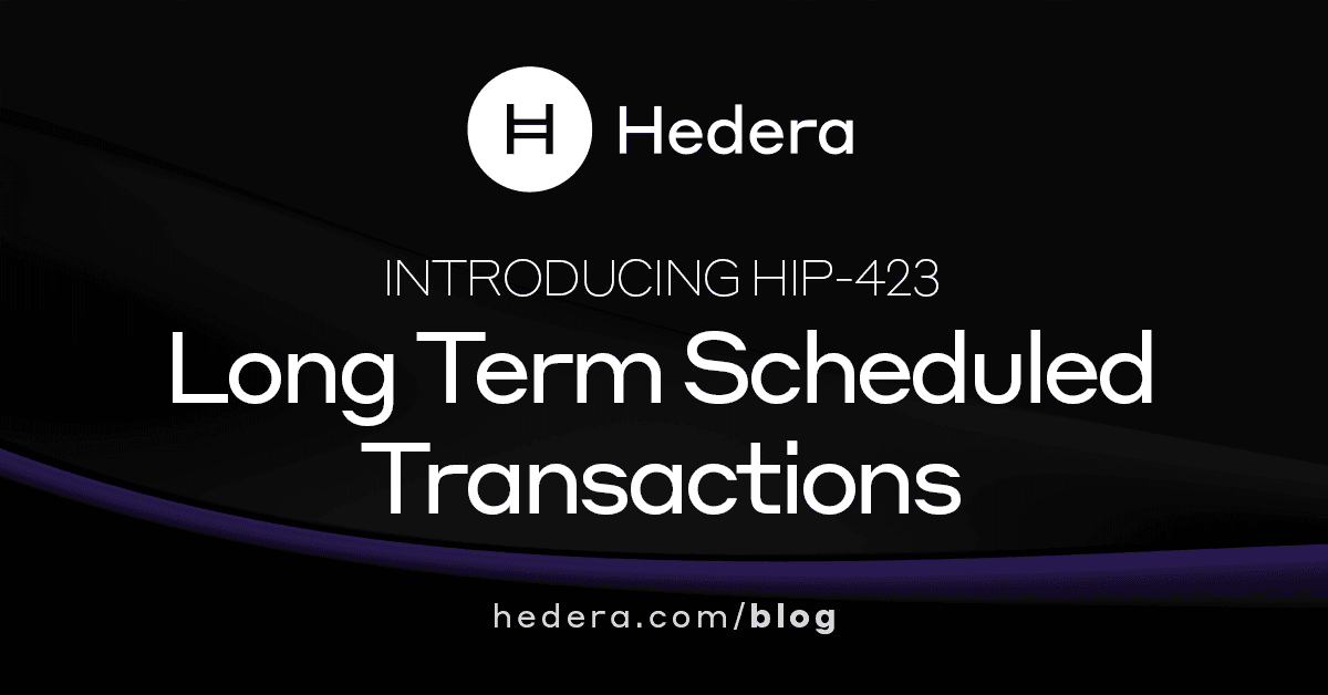 The Hedera network's scheduled transaction functionality is unique in web3  - providing an on-chain mechanism for multiple parties to sign a  transaction to execute at some point in the future. HIP-423: Long