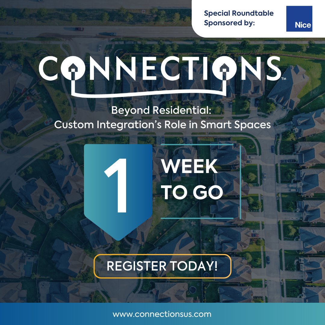 CONNECTIONS (@connections_us) on Twitter photo 🎉 1 Week until "Beyond Residential: Custom Integration’s Role in Smart Spaces", the Special Roundtable sponsored by <a href="/thenicegroup/">Nice Group</a>.
📅 Date: February 6, 2025
🕒 Time: 1:00 PM CT
🔗 Register: lnkd.in/gEqr_q4t
#ParksAssociates #ParksResearch #ParksData #Webinar 🎉 1 Week until "Beyond Residential: Custom Integration’s Role in Smart Spaces", the Special Roundtable sponsored by <a href="/thenicegroup/">Nice Group</a>.
📅 Date: February 6, 2025
🕒 Time: 1:00 PM CT
🔗 Register: lnkd.in/gEqr_q4t
#ParksAssociates #ParksResearch #ParksData #Webinar