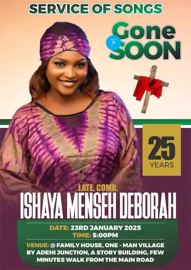 jos_broadcast's tweet photo. You are cordially invited to honor the memory of our beloved Deborah Menseh, a visionary student leader who served with distinction as President of the Amo Student Association, University of Jos. https://t.co/ywl3XySIG4