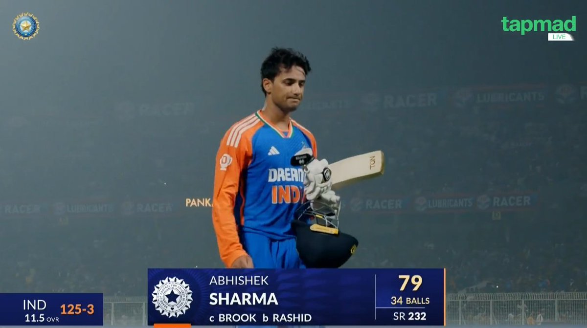 irishabhpant17's tweet photo. WELL PLAYED, ABHISHEK SHARMA...!!! 🔥
79 runs off just 34 balls, a sensational knock that lit up Eden Gardens! A memorable innings in the chase, pure batting brilliance! 💥👏
#AbhishekSharma #CricketExcellence #INDvENG #EdenGardens #MatchWinningPerformance #INDvENG https://t.co/yNXRMyOQxt