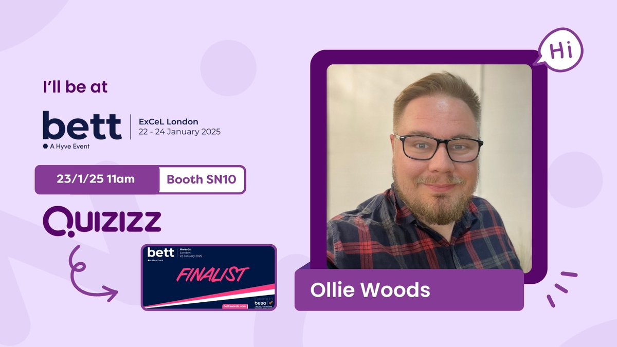 Those crazy people at <a href="/quizizz/">Quizizz (now Wayground)</a> (well, <a href="/JNealeUK/">Jon Neale</a>) are letting me loose on their stand at BETT tomorrow! Come and join in a lesson at 11am with me 🙂