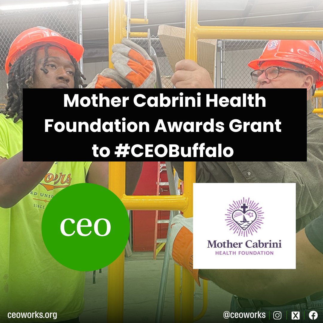 Center for Employment Opportunities (@ceoworks) on Twitter photo We’re honored to announce that #CEOBuffalo has been selected as a 2024-2025 Mother Cabrini Health Foundation grantee! This grant will enable us to provide employment program services for justice-involved individuals to achieve economic mobility.
Thank you <a href="/cabrinihealthNY/">Mother Cabrini Health Foundation</a> for We’re honored to announce that #CEOBuffalo has been selected as a 2024-2025 Mother Cabrini Health Foundation grantee! This grant will enable us to provide employment program services for justice-involved individuals to achieve economic mobility.
Thank you <a href="/cabrinihealthNY/">Mother Cabrini Health Foundation</a> for