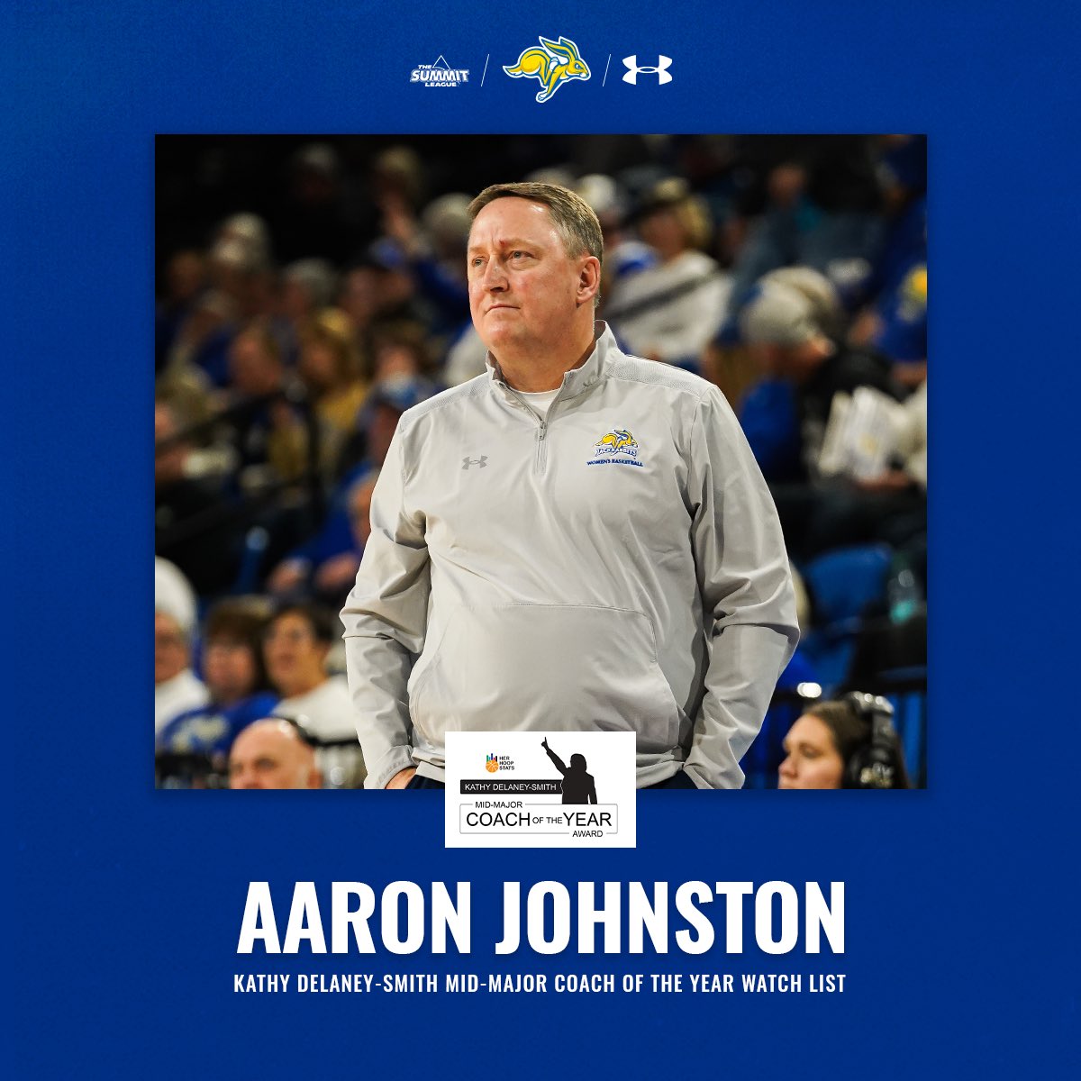 GoJacksWBB's tweet image. One of the best in the biz.

Coach AJ is on the midseason watch list for the Kathy Delaney Mid-Major Coach of the Year Award!

#GoJacks 🐰