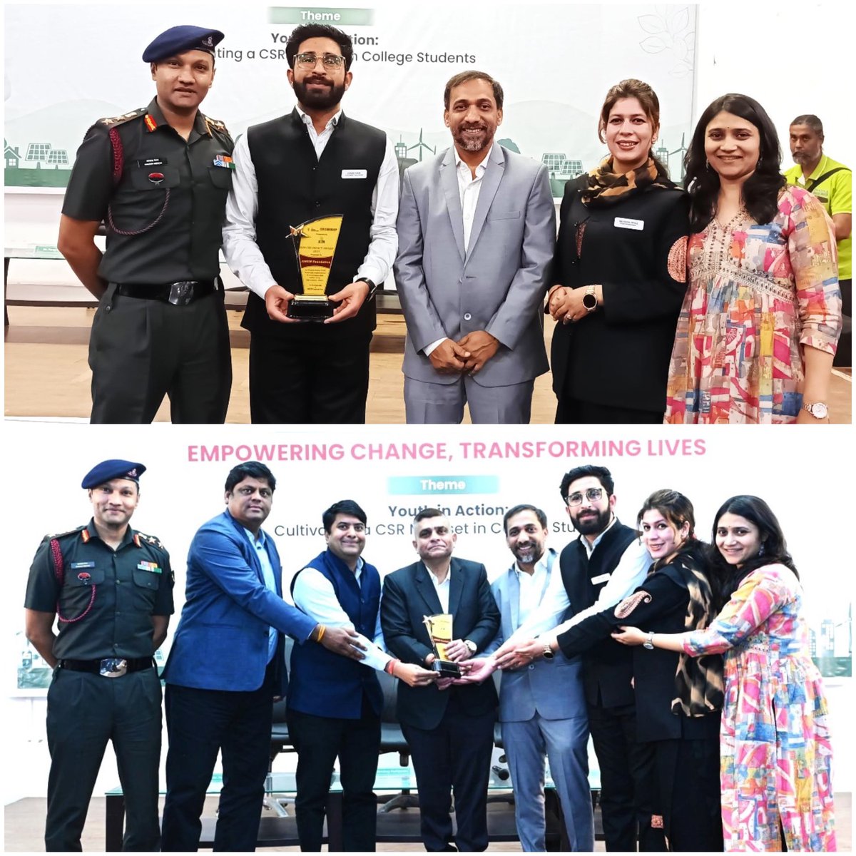 Proud &amp; Pride moment that Chinar YUVA Baramulla (ONGC + Aseem NGO) has been awarded the Best CSR Project Award at the ASM CSR Summit Awards with the support of the Indian Army 
<a href="/ChinarcorpsIA/">Chinar Corps🍁 - Indian Army</a> <a href="/NorthernComd_IA/">NORTHERN COMMAND - INDIAN ARMY</a> 
<a href="/mingasherpa/">Minga Sherpa</a> <a href="/MenonPgk/">Pgk🇮🇳</a> <a href="/LtGenDPPandey/">Devendra Pratap Pandey</a> <a href="/HMOIndia/">गृहमंत्री कार्यालय, HMO India</a> <a href="/OfficeOfLGJandK/">Office of LG J&K</a>