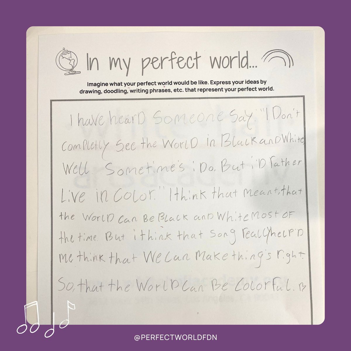 PerfectWorldFdn's tweet image. What does a perfect world look like through a child's eyes? From kindness to giving, our youth share their dreams for a brighter future. 💭

Be inspired by their creativity! Sign up for our Good News Digest for more uplifting stories: iapw.org/subscribe-to-o…