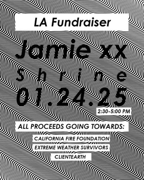 ClientEarthUSA (@clientearthusa) on Twitter photo LA📢
Jamie xx will hold a special fundraiser show on 1/24 to help provide wildfire relief, rebuild communities and fight the causes of the climate crisis.
All proceeds will be divided between <a href="/ClientEarthUSA/">ClientEarthUSA</a>, <a href="/CAFireFound/">CA Fire Foundation</a> and <a href="/weathersurvivor/">Extreme Weather Survivors</a>. 💚 brnw.ch/21wQaXq LA📢
Jamie xx will hold a special fundraiser show on 1/24 to help provide wildfire relief, rebuild communities and fight the causes of the climate crisis.
All proceeds will be divided between <a href="/ClientEarthUSA/">ClientEarthUSA</a>, <a href="/CAFireFound/">CA Fire Foundation</a> and <a href="/weathersurvivor/">Extreme Weather Survivors</a>. 💚 brnw.ch/21wQaXq