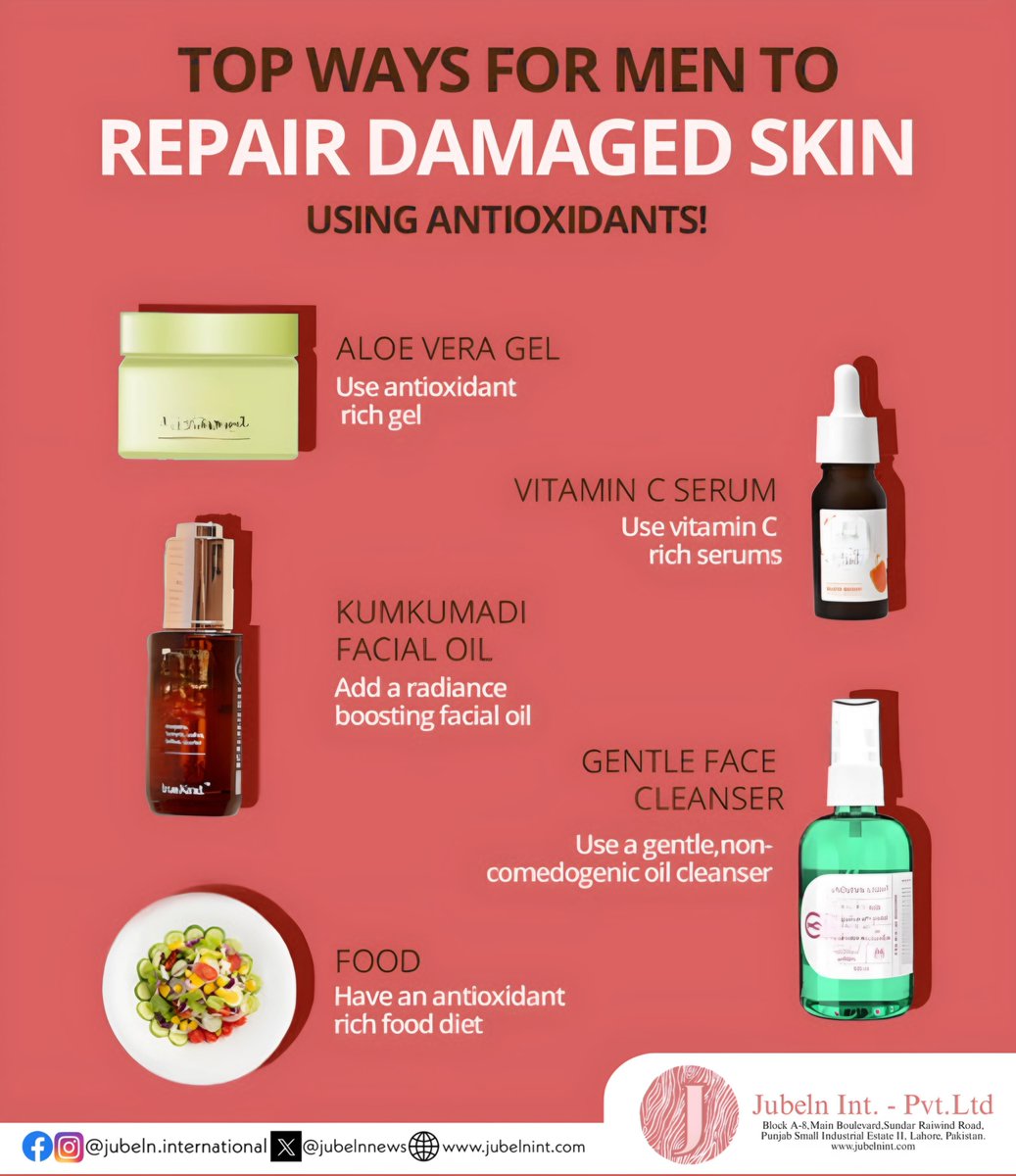 JUBELNNEWS's tweet photo. Skin damage manifests itself as different skin concerns such as sun damage, acne scars, dark spots, skin irritation and more. Men experience them just as women.
 #personalcare #beauty #jubelninternational #cosmetics #damagedskinbarrier https://t.co/tL2n4UEdyT