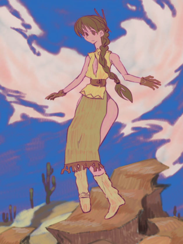 KinkySketch's tweet photo. desert character doodle https://t.co/4Hh0OxIb7R