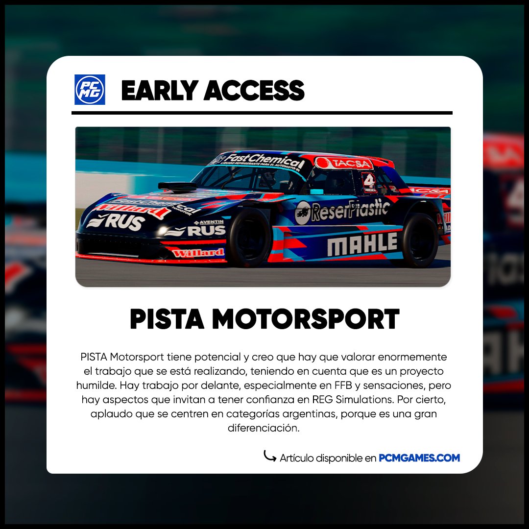 Ya podéis leer las impresiones de <a href="/josemirr93gamer/">José Miguel 🏁 🎮</a> con PISTA Motorsport de <a href="/RegSimulations/">REG Simulations</a> en su acceso anticipado

📰 Artículo completo con todos los detalles: pcmgames.com/impresiones-pi…
