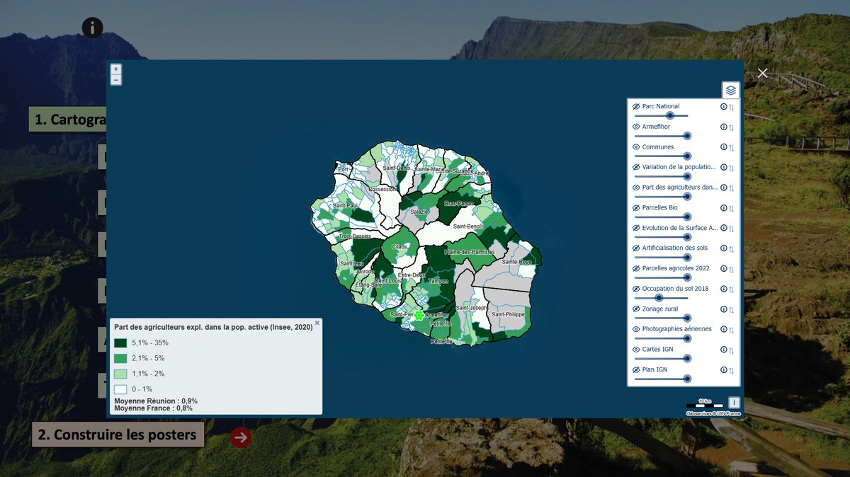 Ressources numériques : les espaces ruraux ultramarins. Formidable travail de construction pédagogique et cartographique partagé par Jean-Luc Chiavarino-Mercier <a href="/ReclusEliseeGeo/">Reclus</a> sur le site. Magrit, Qgis, Édugéo, tout y est pour des démarches géniales! cartolycee.net/spip.php?artic…