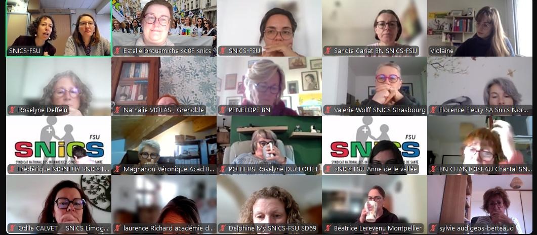 Le conseil national du SNICS_FSU réunit pour améliorer la consultation infirmière à l EN, réussite scolaire, égalité, santé mentale, harcèlement… il faut 15000 infirmières supplémentaires ! <a href="/FsuNationale/">FSU</a>