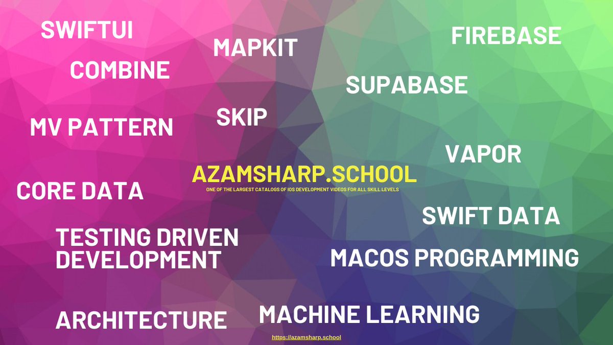 azamsharp's tweet image. AzamSharp School offers one of the most extensive catalogs of iOS development videos. From SwiftUI and Vapor to Supabase, we cover a wide range of topics to help you grow your skills.

We also offer live workshops for hands-on learning.

azamsharp.school