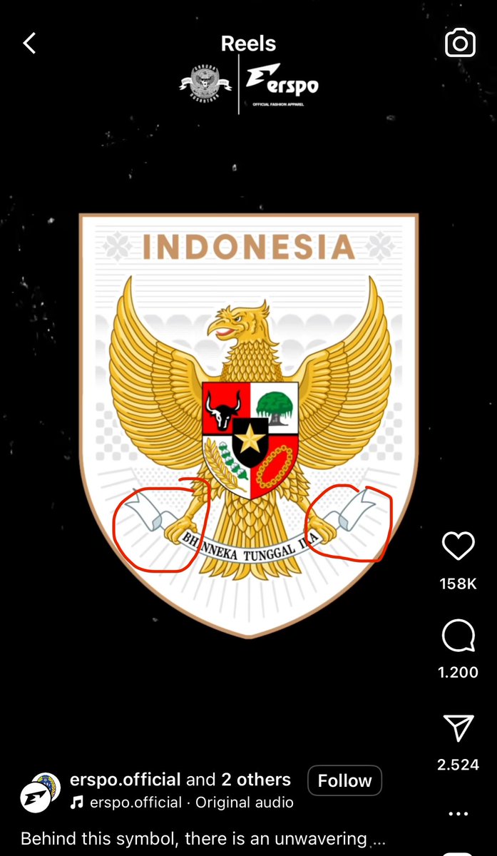 MafiaWasit's tweet image. Rencana logo Garuda Pancasila yang dipakai PSSi untuk Jersey Timnas Indonesia terbaru.

Source: Postingan IG Erspo
