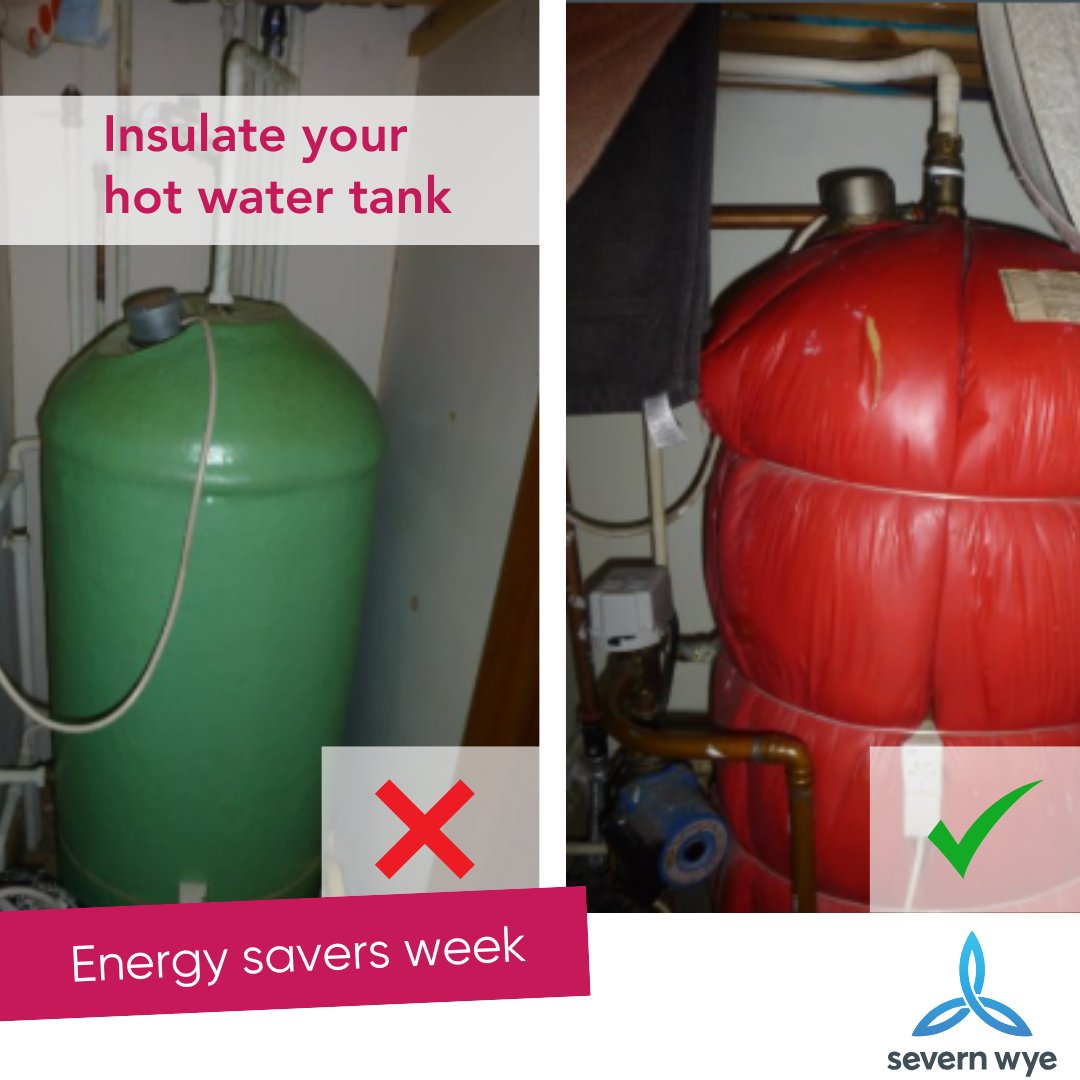 ❗Do you have a hot water tank?

Insulate your hot water tank using a hot water tank jacket to a British Standard (80mm thick) it will save you £40 a year on heating your water! 💸

👉For more tips go to: severnwye.org.uk/guides
#EnergySaversWeek 

*Source: Energy Savings Trust