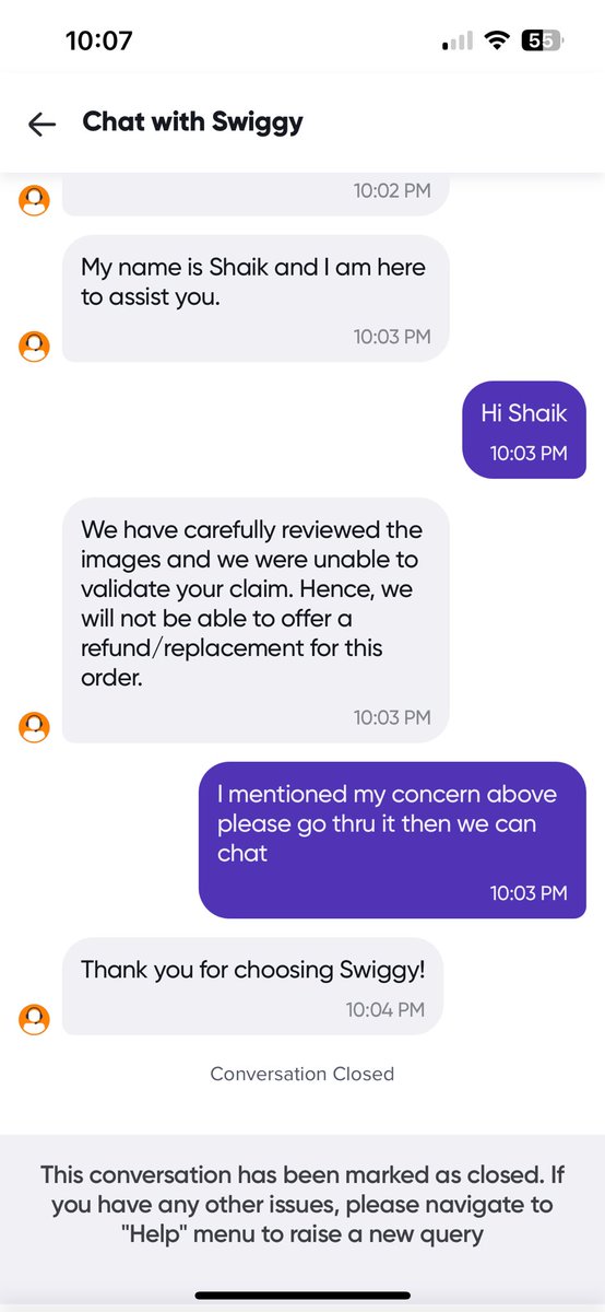 FrustatedIndi15's tweet photo. Today I ordered food from Swiggy for which Swiggy took money from me. Food delivered was not as per mentioned on Swiggy app. When complained Swiggy refused to take responsibility of the information on their app and say that they are only packing @SwiggyCares @Swiggy @UfterYou https://t.co/QeOvbXNatA