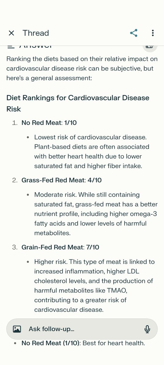 One more factor to consider is the source of red meat, or what it was fed.

A big problem with our food (meat or vegetables, milk or eggs) is how it is grown.