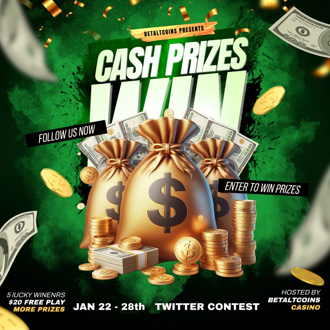 🚨 FLASH CONTEST ALERT! 🚨

🔥 We’re giving away $20 FREE PLAY on Betaltcoins to 5 LUCKY WINNERS! Ready to WIN BIG? Here’s your chance to dive into the action! 🎰💥

💎 HOW TO ENTER:
1️⃣ Smash that LIKE button ❤️
2️⃣ RETWEET this post to spread the hype 🔄
3️⃣ FOLLOW @Betaltcoins to